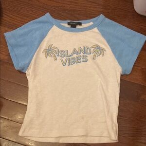Forever 21 Blue and White Island Vibes Shirt